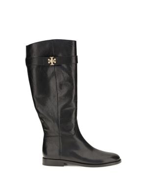 Tory Burch T Lock Riding Boots Perfect - Black