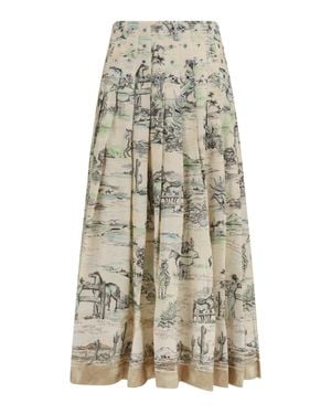ALÉMAIS Scout Linen Midi Skirt Cream - White