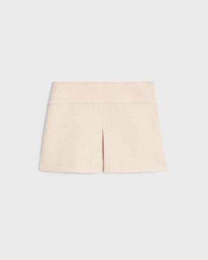 Celine Cashmere Tweed Skirt - Natural