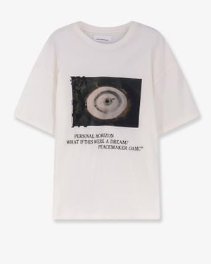 Oamc Peacemaker Loose Fit Tshirt Landart 03 Print - White