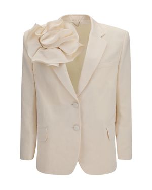 Magda Butrym Floral Cotton And Silk Blazer - White