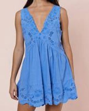 Juliet Dunn Ocean Cotton Dress - Blue