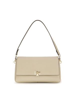 Tory Burch Small Charlie Shoulder Bag Soft Cement - White