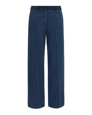 forte_forte Cotton Chino Trousers Notte - Blue