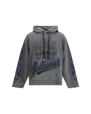 Gcds Hoodie Graphic Print - Grey