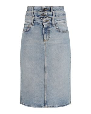 Fiorucci Midi Denim Skirt Triple-Layer - Blue