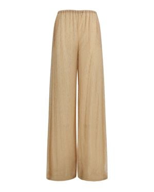 Ermanno Scervino Tulle Trousers With Strass - Natural