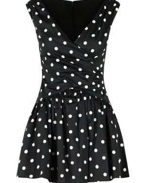 Self-Portrait Self Portrait 'Polka Dot' Cotton Dress - Black