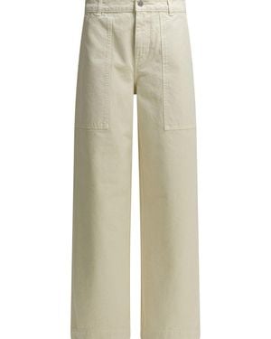 Moncler Cotton Wide Pants - Natural