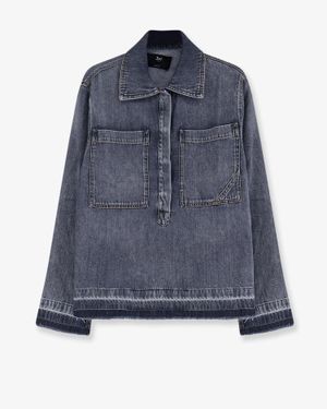 3x1 Denim Shirt With Frayed Edges - Blue