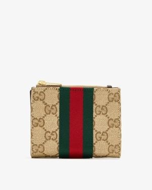 Gucci Gg Wallet With Web Detail - White