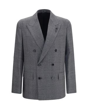 Lardini Double-Breasted Wool Blazer - Gray