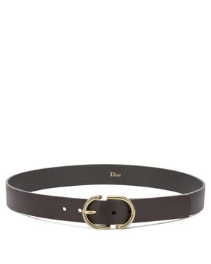 Dior Leather Belt Dark - Grey