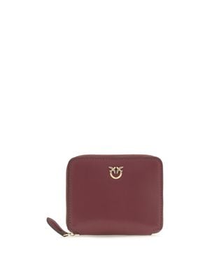 Pinko Leather Zip-Around Wallet Ribes Intenso-Antique - Purple