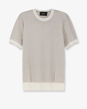 BOSS Necasio Silk And Cotton Jumper - White