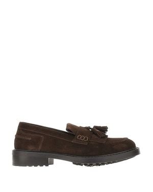 JUAN LACARCEL BY CALCE Suede Leather Loafers With Tassels 41 - Brown