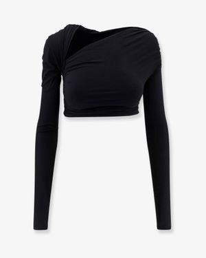 Amazuìn Gabi Stretch Fabric Top - Black