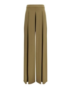 Max Mara Pure Viscose Technical Jersey Trousers Deserto - Green