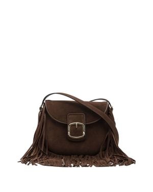 Santoni Small Calf Leather Crossbody Bag - Brown