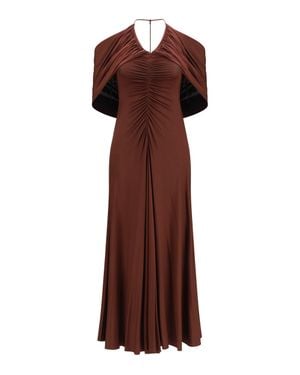 Self-Portrait Jersey Midi Dress - Brown