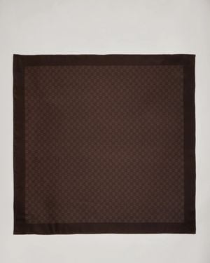 Gucci Gg Silk Scarf - Brown