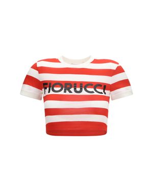 Fiorucci Striped T-Shirt With Logo - Red