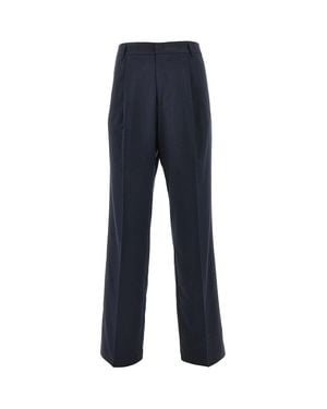 C.9.3 Viscose-Blend Trousers With Darts - Blue