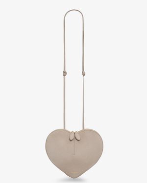 Alaïa Le Coeur Suede And Leather Crossbody Bag - White