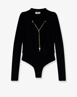Elisabetta Franchi Viscose Blend Bodysuit - Black
