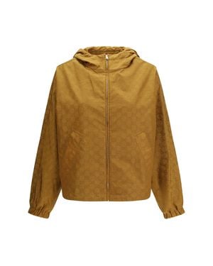 Gucci Short Technical Jacquard Jacket With All-Over Gg Motif - Natural