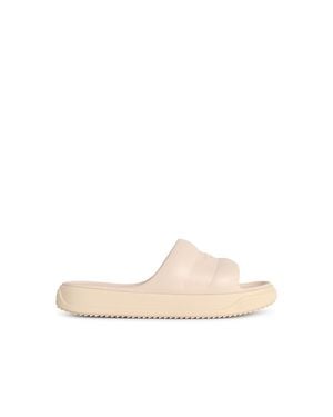 Moncler Altive' Ivory Rubber Slides - White