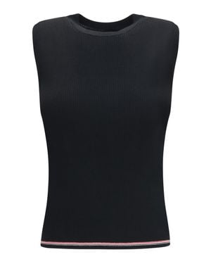 Thom Browne Rwb Merino Wool Top - Black
