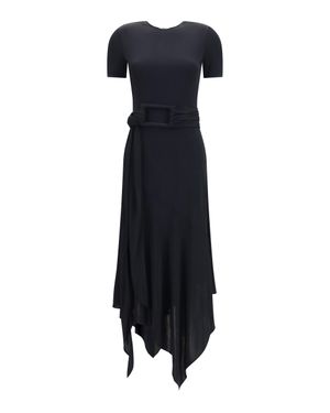 Alaïa Alaïa Belted Jersey Dress - Black