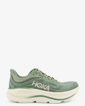 Hoka One One M Bondi 9 Synthetic Fabric Trainers - Green