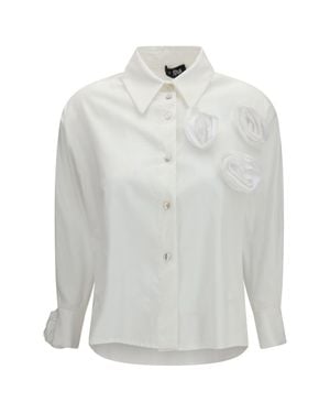 Ella Shirt With Appliqué Roses - White