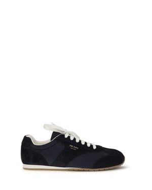 Prada Suede And Fabric Trainers - White