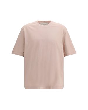 Golden Goose T-Shirt With An Embossed Reverse Golden Logo - Pink