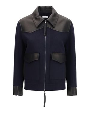 P.A.R.O.S.H. Leather Trimmed Jacket - Blue