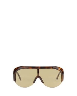 Phoebe Philo Half Bombé Sunglasses Cognac Tortoiseshell - Metallic