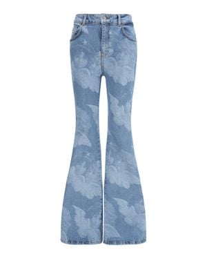 Fiorucci Flare Skinny Angel-Print Jeans Medium - Blue