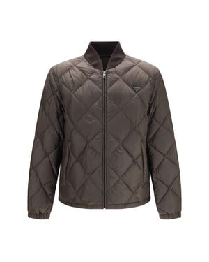 Prada Short Re-Nylon Down Jacket Selva - Grey