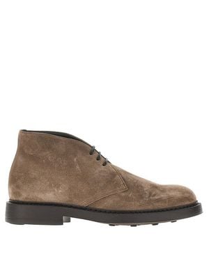 Doucal's Suede Leather Laced Loafers - Brown