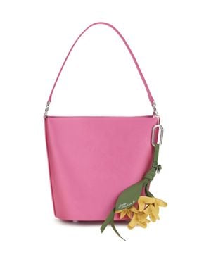 Self-Portrait Bucket Bag Satin - Pink