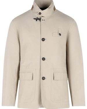 Fay 'Racing' Cotton And Nylon Faille Jacket - Natural