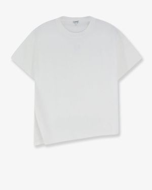 Loewe T-Shirt Asymmetric Cotton-Blend - White