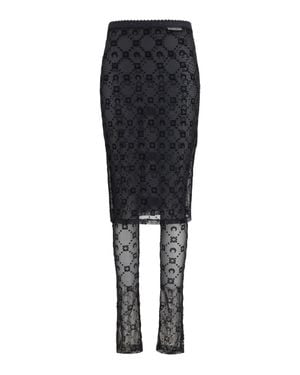 Marine Serre Moonogram Mesh Flock Pant-Skirt - Black