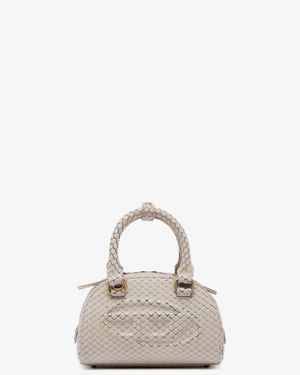 DIESEL 1Dr Dome Python Leather Crossbody Bag - Natural