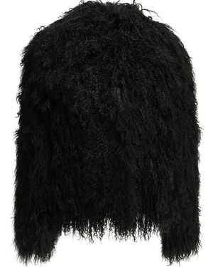 FURECO Fur Short Coat - Black