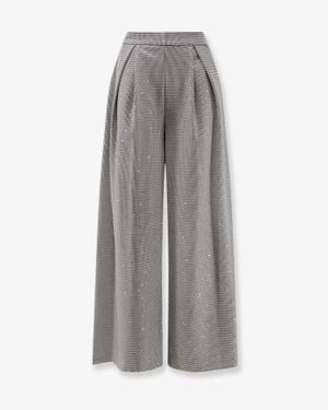 ACTUALEE Pied-De-Poule Pants - Gray