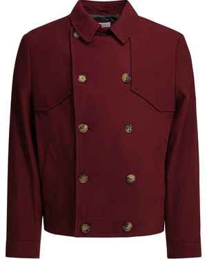 Brunello Cucinelli Bordeaux Leather Jacket - Red